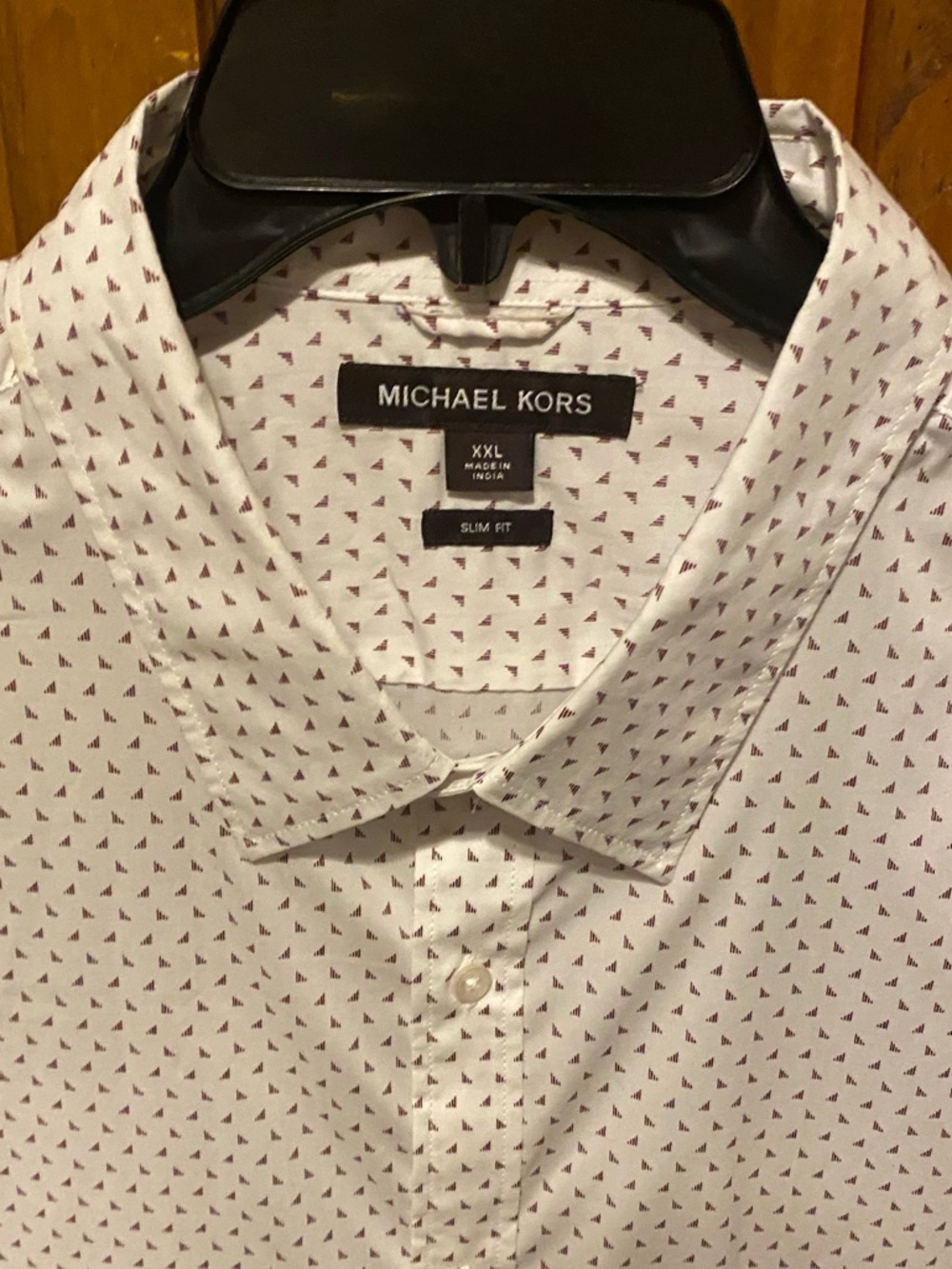 Michael Kors Slim Fit Minimalist Micro Pattern SS Button Down